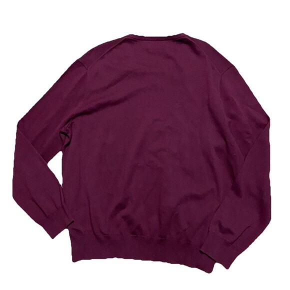 Polo Ralph Lauren Sweater Mens XXL Burgundy Pima Cotton Pullover V-Neck Pony 162 - Picture 4 of 5